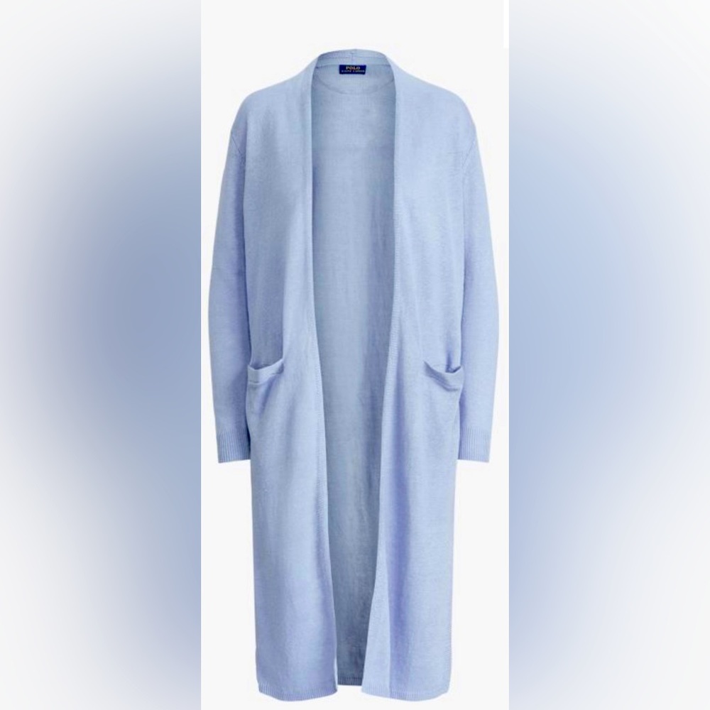 NWT SizeM Polo Ralph Lauren Womens Linen Knit Open Cardigan $168 Retail #14